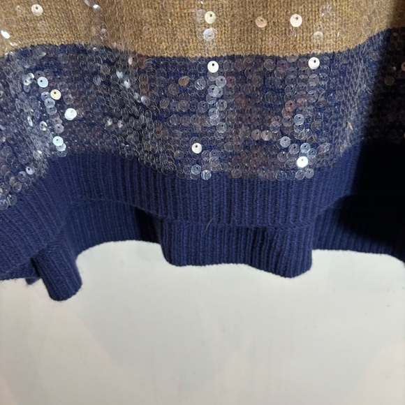 ANDREE BY UNIT Sz  3X Rainbow Clear Sequin Drop Shoulder Sweater NEW WITH TAG - Picture 4 of 9